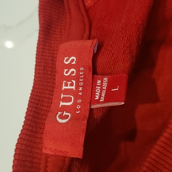 Guess Sweat Shirt Crew Neck Red Diamond Logo ? Embroidered Men Size L CA20 - Picture 4 of 13